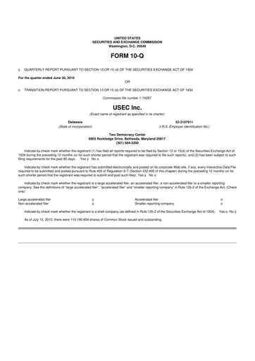 Vorschaubild Centrus Energy 10-Q Quartalsbericht  