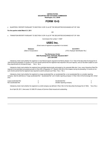 Vorschaubild Centrus Energy 10-Q Quartalsbericht 2011 