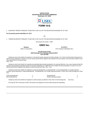Vorschaubild Centrus Energy 10-Q Quartalsbericht 2013 