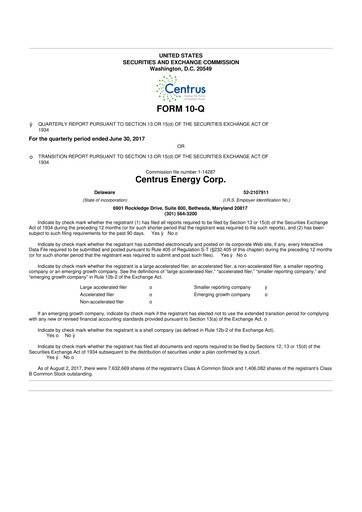 Vorschaubild Centrus Energy 10-Q Quartalsbericht 2017 