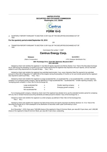 Vorschaubild Centrus Energy 10-Q Quartalsbericht 2018 