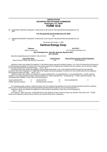 Vorschaubild Centrus Energy 10-Q Quartalsbericht 2023 