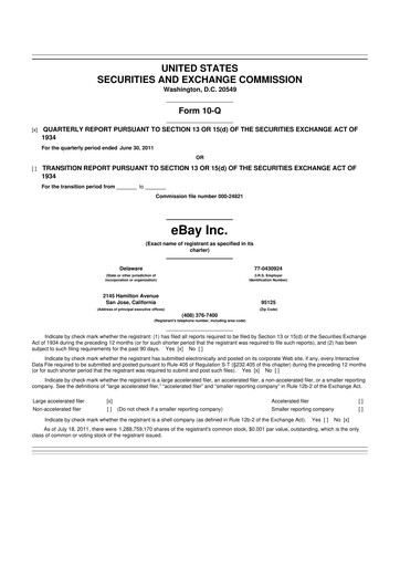 Thumbnail eBay 10-Q Quarterly Report FY2011 