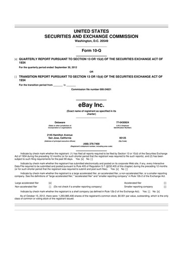 Thumbnail eBay 10-Q Quarterly Report FY2012 
