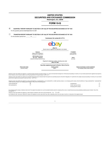 Thumbnail eBay 10-Q Quarterly Report FY2021 