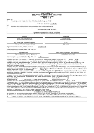 Thumbnail Home Federal Bancorp (HFB Bank) 10-K Annual Report 