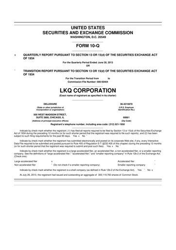 Thumbnail LKQ Corporation 10-Q Quarterly Report FY2013 