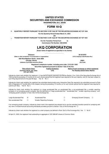 Thumbnail LKQ Corporation 10-Q Quarterly Report FY2023 