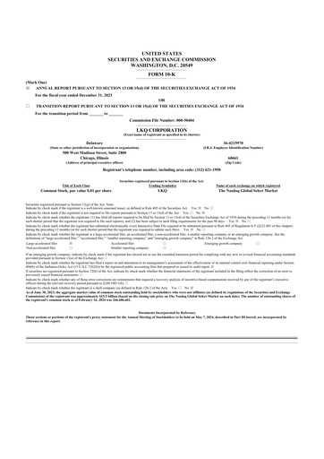 Thumbnail LKQ Corporation 10-K Annual Report 2023