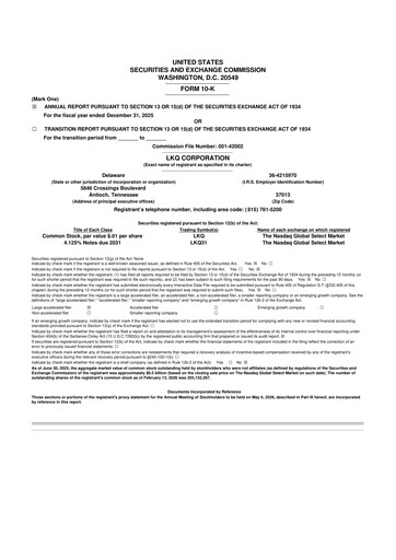 Thumbnail LKQ Corporation 10-K Annual Report 2025