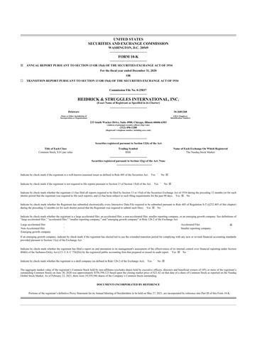 Thumbnail Heidrick & Struggles

 10-K Annual Report 2020