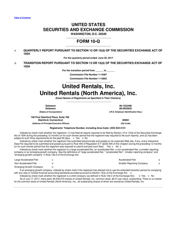 Vorschaubild United Rentals
 10-Q Quartalsbericht 2017 