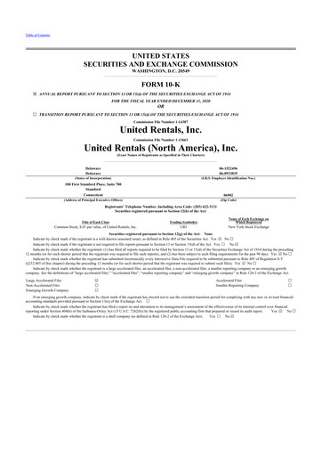 Thumbnail United Rentals
 10-K Annual Report 2020