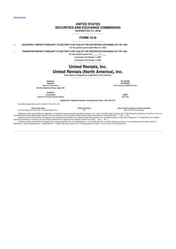 Miniature United Rentals
 10-Q Rapport trimestriel  