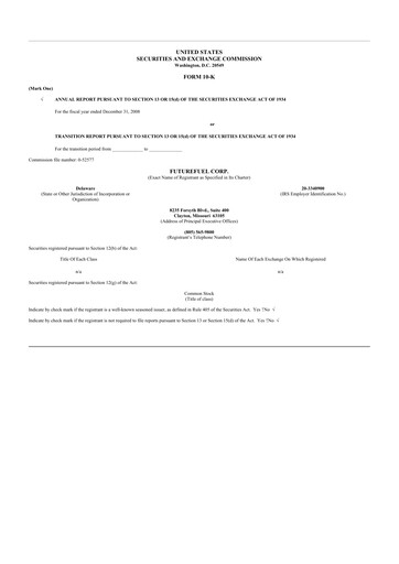 Thumbnail FutureFuel 10-K Annual Report 