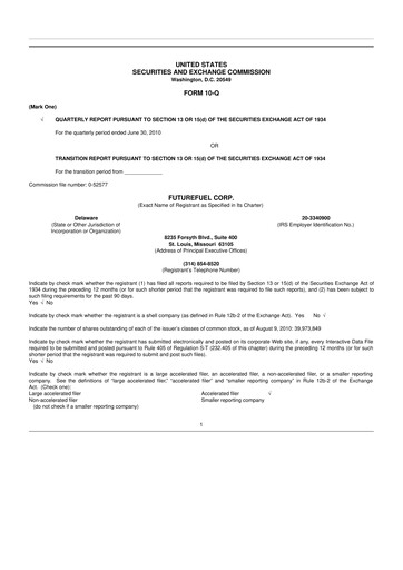 Thumbnail FutureFuel 10-Q Quarterly Report FY 