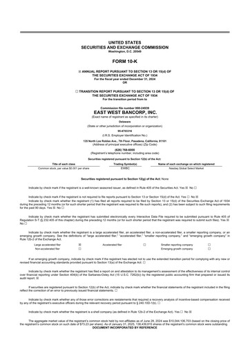 Thumbnail East West Bancorp
 10-K Annual Report 2024