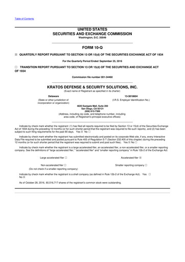 Thumbnail Kratos Defense & Security Solutions 10-Q Quarterly Report FY2016 