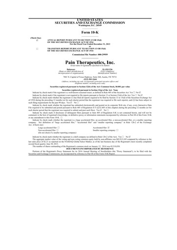 Thumbnail Cassava Sciences
 10-K Annual Report 2013