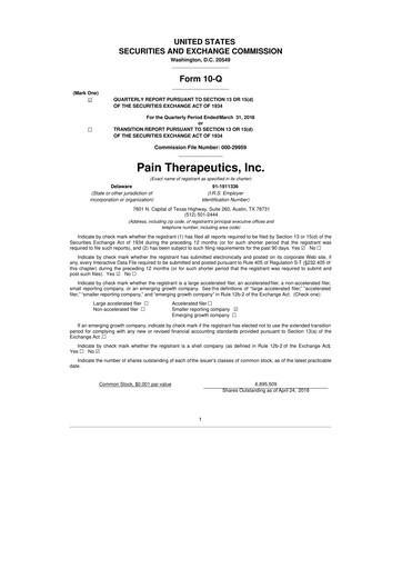 Thumbnail Cassava Sciences
 10-Q Quarterly Report FY2018 