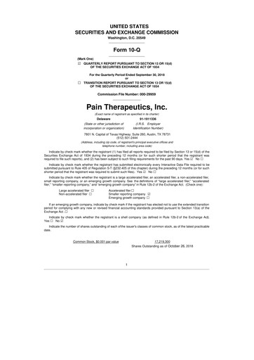 Thumbnail Cassava Sciences
 10-Q Quarterly Report FY2018 