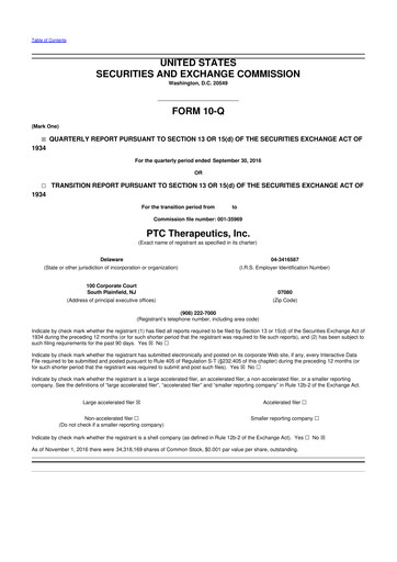 Thumbnail PTC Therapeutics
 10-Q Quarterly Report FY2016 