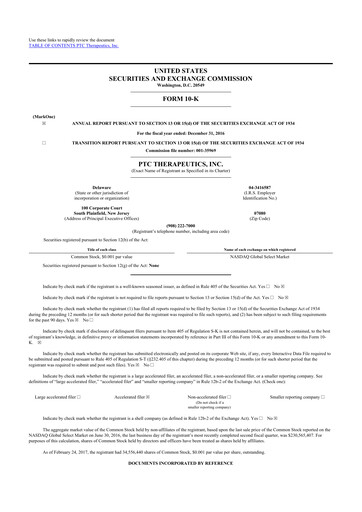 Thumbnail PTC Therapeutics
 10-K Annual Report 2016