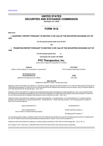 Thumbnail PTC Therapeutics
 10-Q Quarterly Report FY2017 