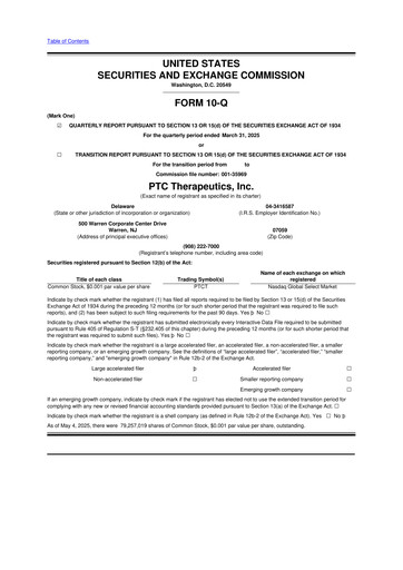 Thumbnail PTC Therapeutics
 10-Q Quarterly Report FY2025 