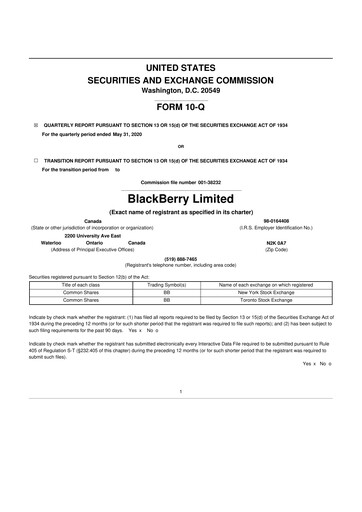 Thumbnail BlackBerry 10-Q Quarterly Report FY2021 