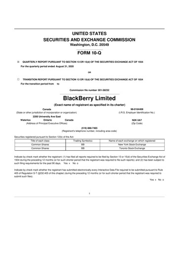 Thumbnail BlackBerry 10-Q Quarterly Report FY2021 