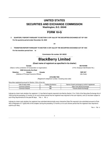 Thumbnail BlackBerry 10-Q Quarterly Report FY2021 