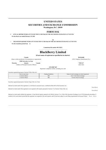 Thumbnail BlackBerry 10-K Annual Report 2024