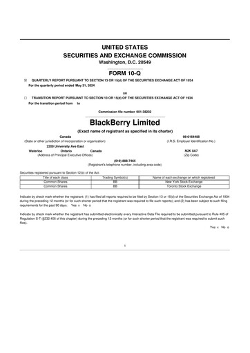 Thumbnail BlackBerry 10-Q Quarterly Report FY2025 