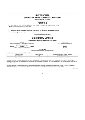 Thumbnail BlackBerry 10-Q Quarterly Report FY2025 