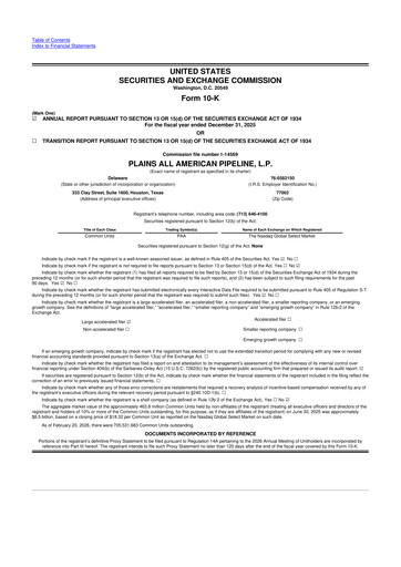 Thumbnail Plains All American Pipeline 10-K Annual Report 2025