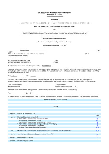 Thumbnail Greene County Bancorp 10-Q Quarterly Report FY 