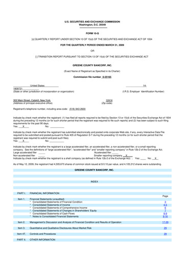 Thumbnail Greene County Bancorp 10-Q Quarterly Report FY 