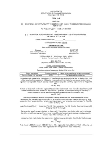 Thumbnail CF Bankshares 10-Q Quarterly Report FY2020 