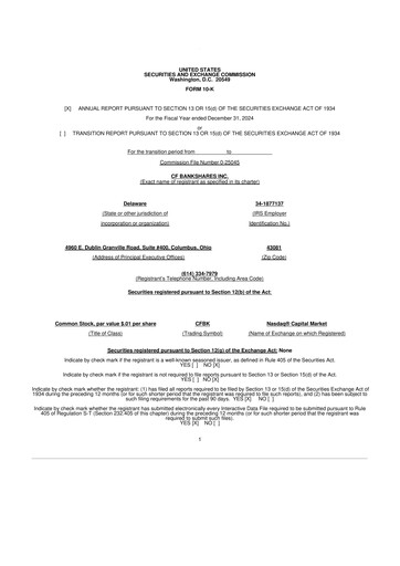 Thumbnail CF Bankshares 10-K Annual Report 2024