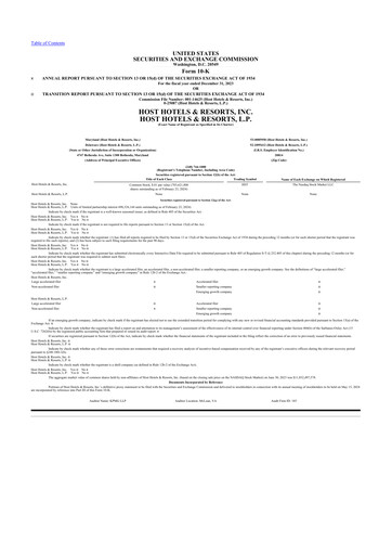 Thumbnail Host Hotels & Resorts
 10-K Annual Report 2023