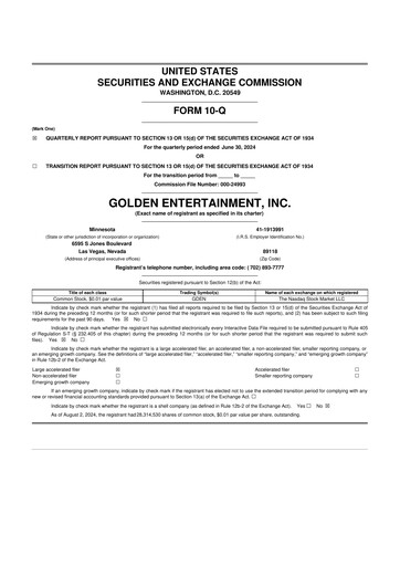 Thumbnail Golden Entertainment
 10-Q Quarterly Report FY2024 