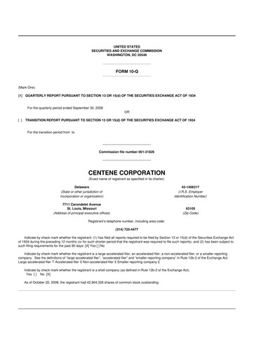 Miniature Centene 10-Q Rapport trimestriel  