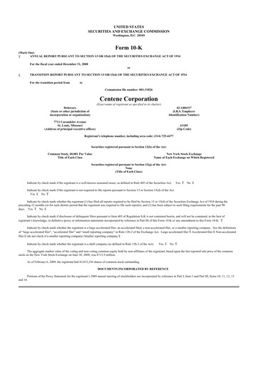 Thumbnail Centene 10-K Annual Report 