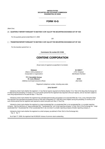 Miniature Centene 10-Q Rapport trimestriel  
