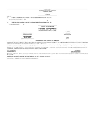 Miniature Centene 10-Q Rapport trimestriel 2019 