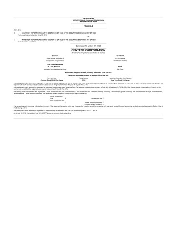 Miniature Centene 10-Q Rapport trimestriel 2019 