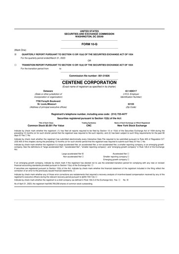 Miniature Centene 10-Q Rapport trimestriel 2023 