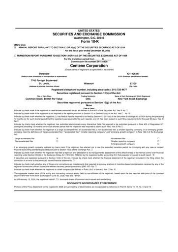 Thumbnail Centene 10-K Annual Report 2025