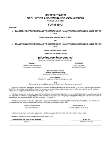 Thumbnail Booking Holdings (Booking.com) 10-Q Quarterly Report FY2013 